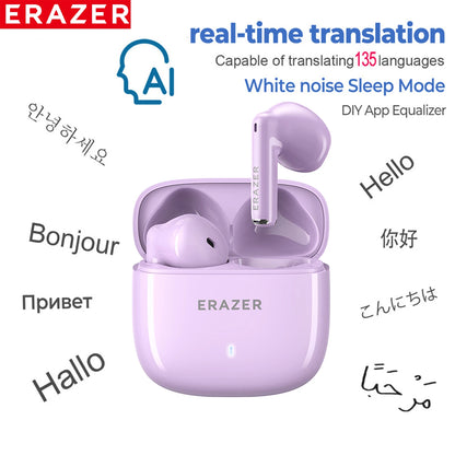 [AI Translator Earphones] Erazer Xt92Pro Bluetooth Earphones Real-Time Translate Earbuds Wireless Headphones for Travel Talking